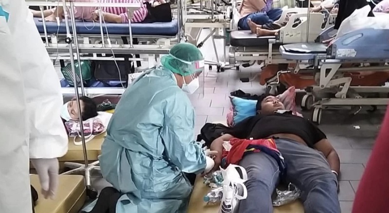 Pasien di RS Dr Soetomo Surabaya. (Foto: Tangkapan Layar)