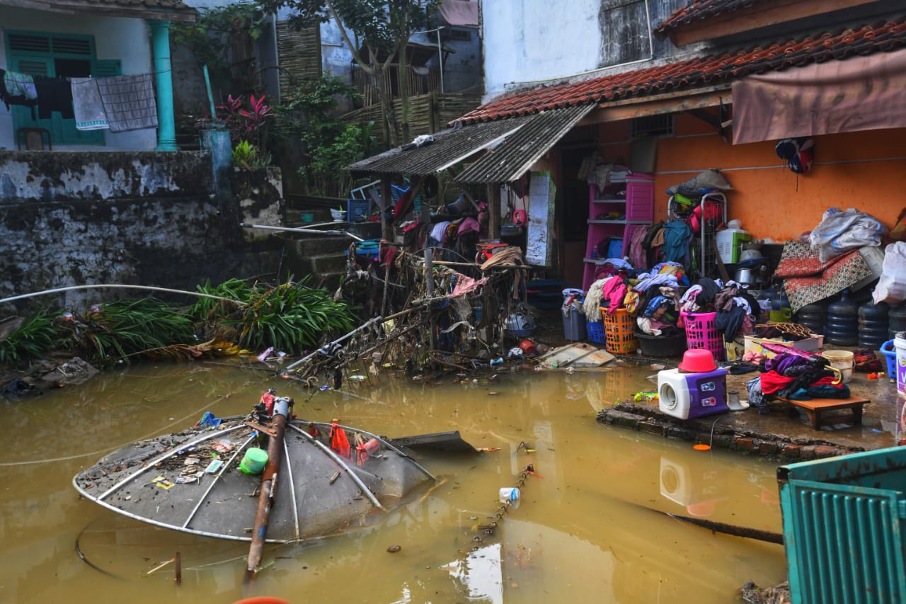 Banjir di Kota Sukabumi. (Foto: Antara)