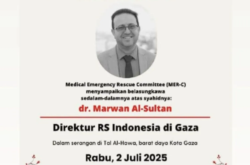 Rudal Israel Bunuh Direktur RS Indonesia di Gaza dr Marwan Al Sultan dan Keluarga