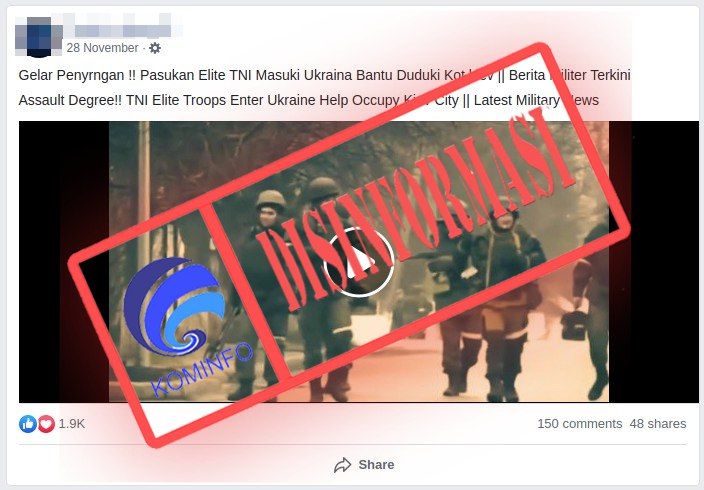 [HOAKS atau FAKTA]: Pasukan Elit TNI Masuki Kiev
