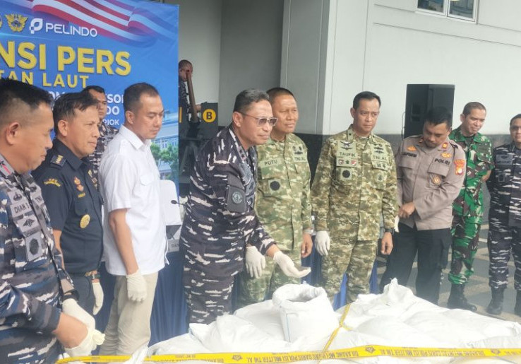 TNI AL Gagalkan Penyelundupan Pasir Timah 6,1 Ton