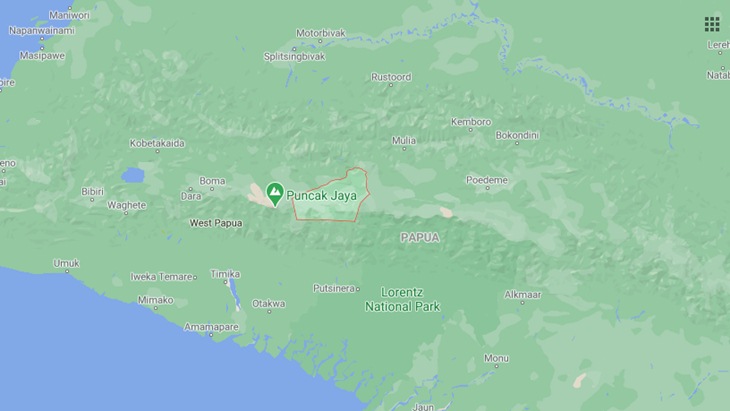 Lokasi personel Paskhas TNI AU di Bandara Amenggaru, Distrik Ilaga, Kabupaten Puncak, Papua, Jumat (19/2). (Foto: MP/Google Maps)
