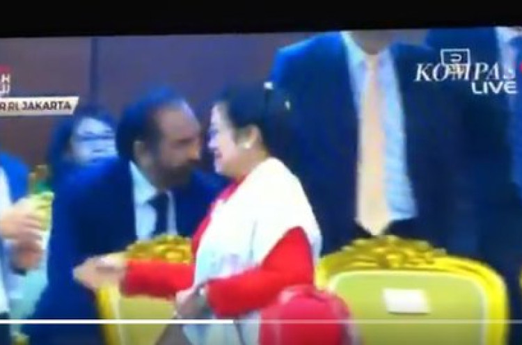 Momen Megawati Acuhkan Surya Paloh Saat Pelantikan DPR