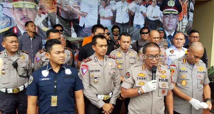 Polda Metro Jaya saat gelar perkara kasus penganiayaan terhadap polantas di Tol Angke, Jakarta Utara. (Foto: MP/Kanugrahan)