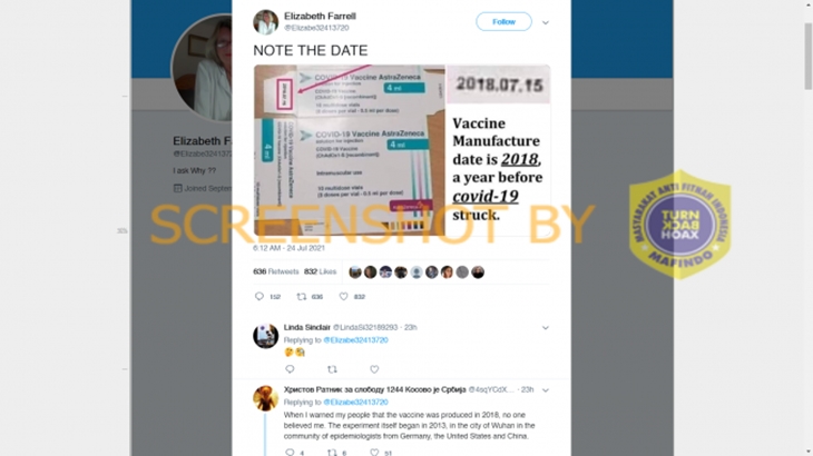[HOAKS atau FAKTA]: Vaksin COVID-19 Ternyata Sudah Diproduksi Tahun 2018