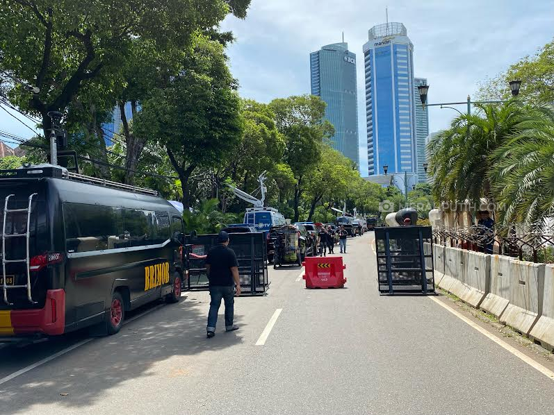 Jalan Depan Gedung KPU Ditutup Jelang Pengumuman Hasil Pemilu 2024