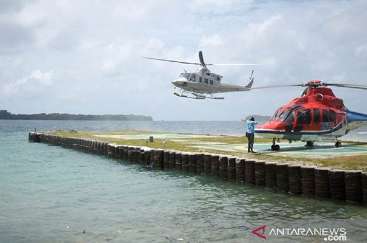 Gunung Ruang Erupsi, Helikopter BNPB Siaga di Manado