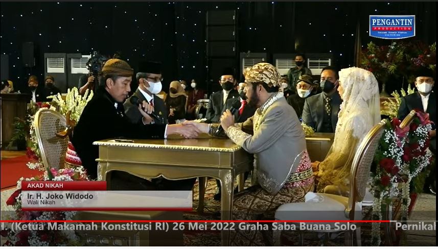 Akad Nikad Ketua MK dengan Adik Jokowi. (Foto: Tangkapan Layar)
