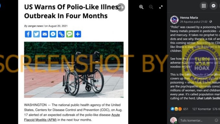 [HOAKS atau FAKTA]: AS Memperingatkan Penyakit Mirip Polio Akhir 2021