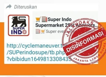 [HOAKS atau FAKTA]: Isi Form Tautan, Super Indo Supermarke Bagikan Rp 5 Juta