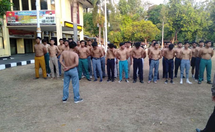 Pelajar STM yang diamankan aparat kepolisian Polresta Surakarta