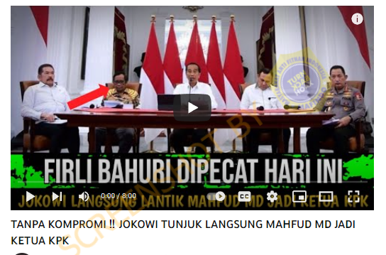 [HOAKS atau FAKTA]: Jokowi Tunjuk Langsung Mahfud MD Sebagai Ketua KPK
