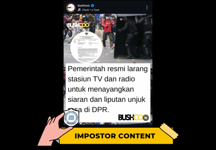 [HOAKS atau FAKTA]: Stasiun TV Dilarang Tayangkan Aksi Unjuk Rasa karena Mengandung Unsur Kekerasan