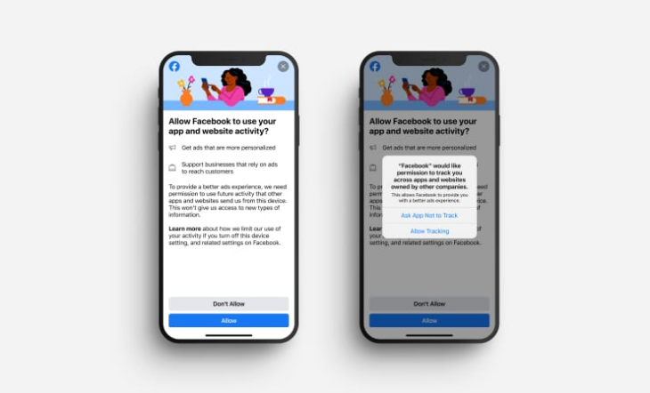 Facebook bahkan telah menghapus iklan surat kabar berukuran satu halaman penuh yang menentang perubahan Apple (Foto: The Verge/Facebook)