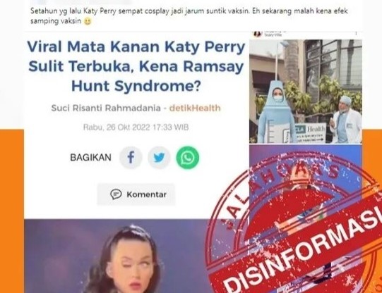 [HOAKS atau FAKTA]: Gangguan Mata Katy Perry Akibat Vaksin COVID-19