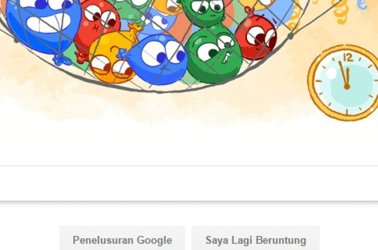 Wow, Ada Pasukan Balon di Mesin Pencari Google yang Ingin Menyambut Tahun Baru