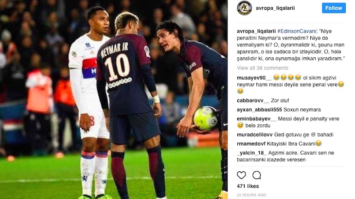 Buntut Rebutan Penalti, Neymar Unfollow Instagram Edinson Cavani