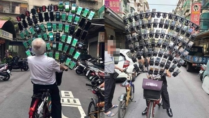 Niat Banget, Kakek ini Main Pokemon Go sambil Bersepeda