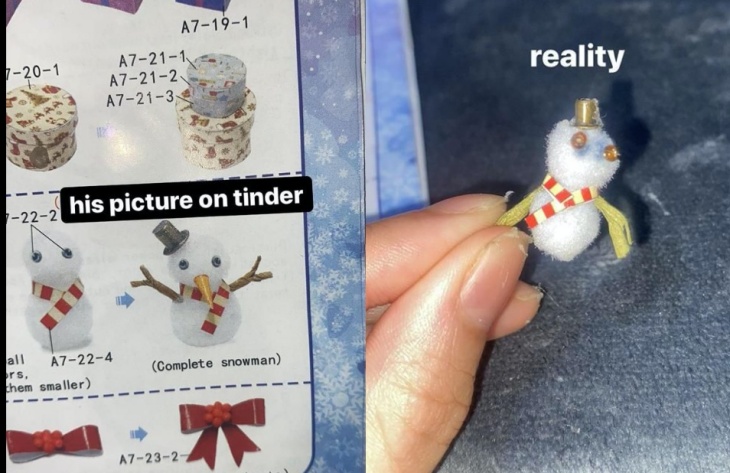 Ekspektasi snowman di buku panduan vs. realita. (Foto MP/Shenna)