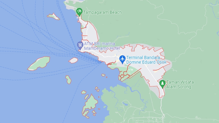 Peta Kota Sorong, Papua Barat. (Foto: MP/Google Maps)