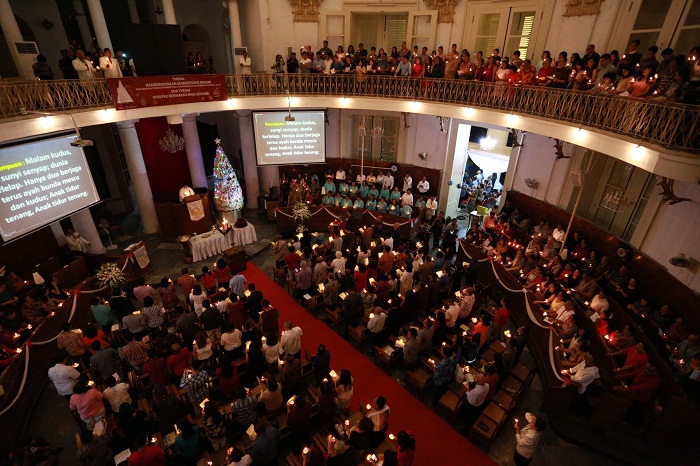 Misa malam Natal di Gereja Immanuel Jakarta. (Foto: MerahPutih/Rizki Fitrianto)