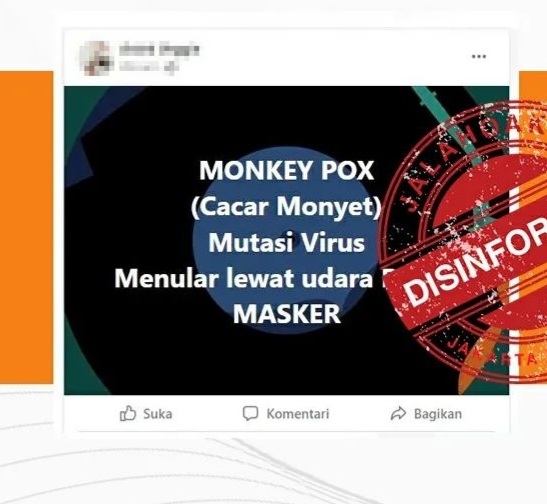 [HOAKS atau FAKTA]: Virus Cacar Monyet Bermutasi, Warga Harus Pakai Masker
