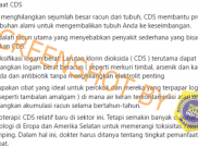 [HOAKS atau FAKTA]: Larutan Klorin Dioksida Bisa Tangani Sejumlah Racun dari Tubuh