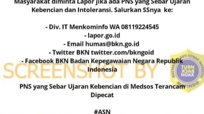 Tangkapan layar hoaks.(Foto: Antara)