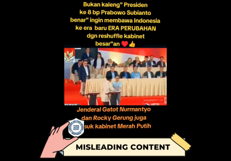 [HOAKS atau FAKTA]: Prabowo Tunjuk Gatot Nurmantyo dan Rocky Gerung Jadi Menteri