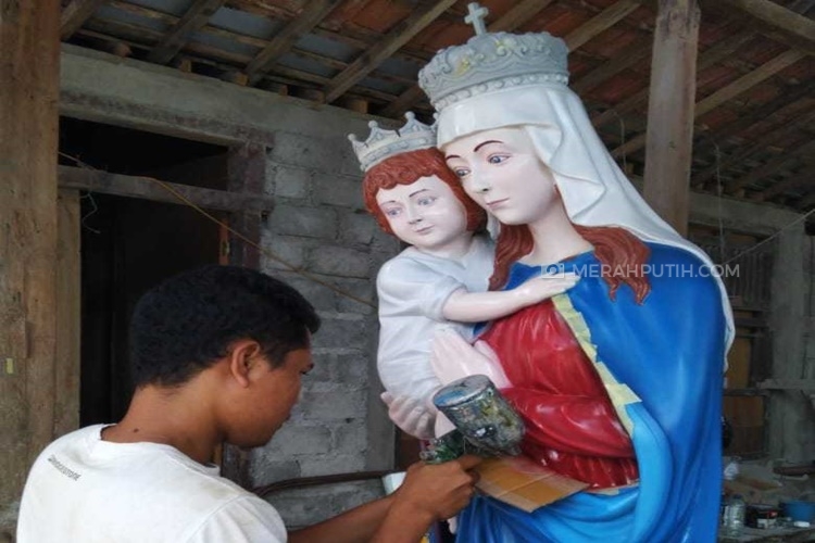 Jelang Perayaan Natal, Patung Bunda Maria Karya Perajin Sukoharjo Mulai Diburu