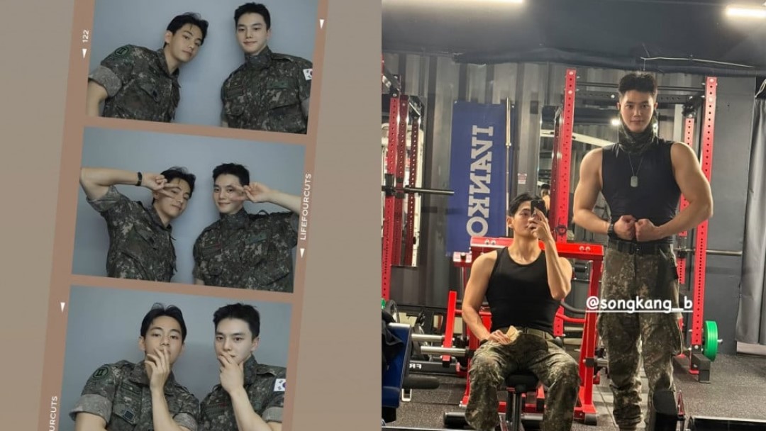 V BTS Pamer Momen Bareng Song Kang saat Bebas Wamil, Badannya Kelihatan Lebih Berotot 