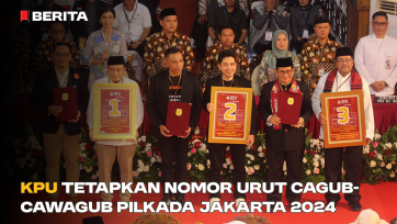 KPU Tetapkan Nomor Urut Cagub-Cawagub Pilkada Jakarta 2024