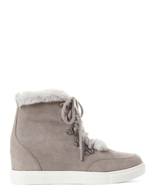 Madden Girl Pulley Faux-Fur Wedge Sneakers