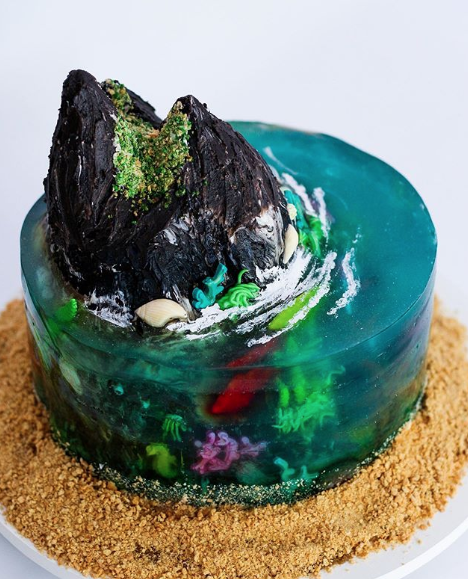 Kue lucu berbentuk pulau (Foto: Instagram/wildflourcakedesign)