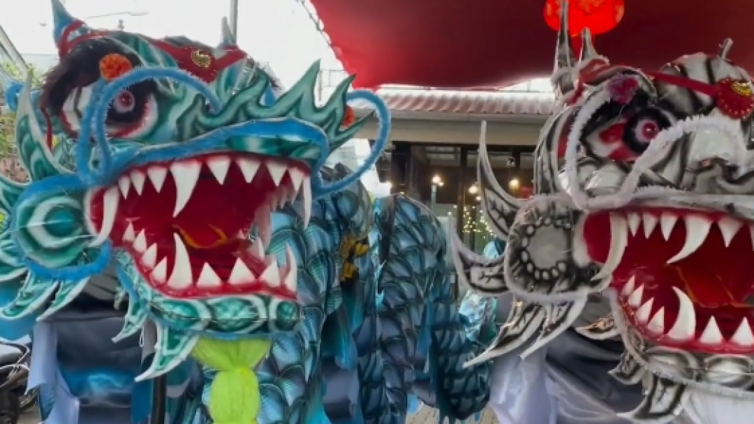 Replika Sembilan Naga Meriahkan Tahun Baru Imlek 2025 di Singkawang, Ukurannya Besar dengan Warna-Warni yang Indah