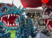Replika Sembilan Naga Meriahkan Tahun Baru Imlek 2025 di Singkawang, Ukurannya Besar dengan Warna-Warni yang Indah