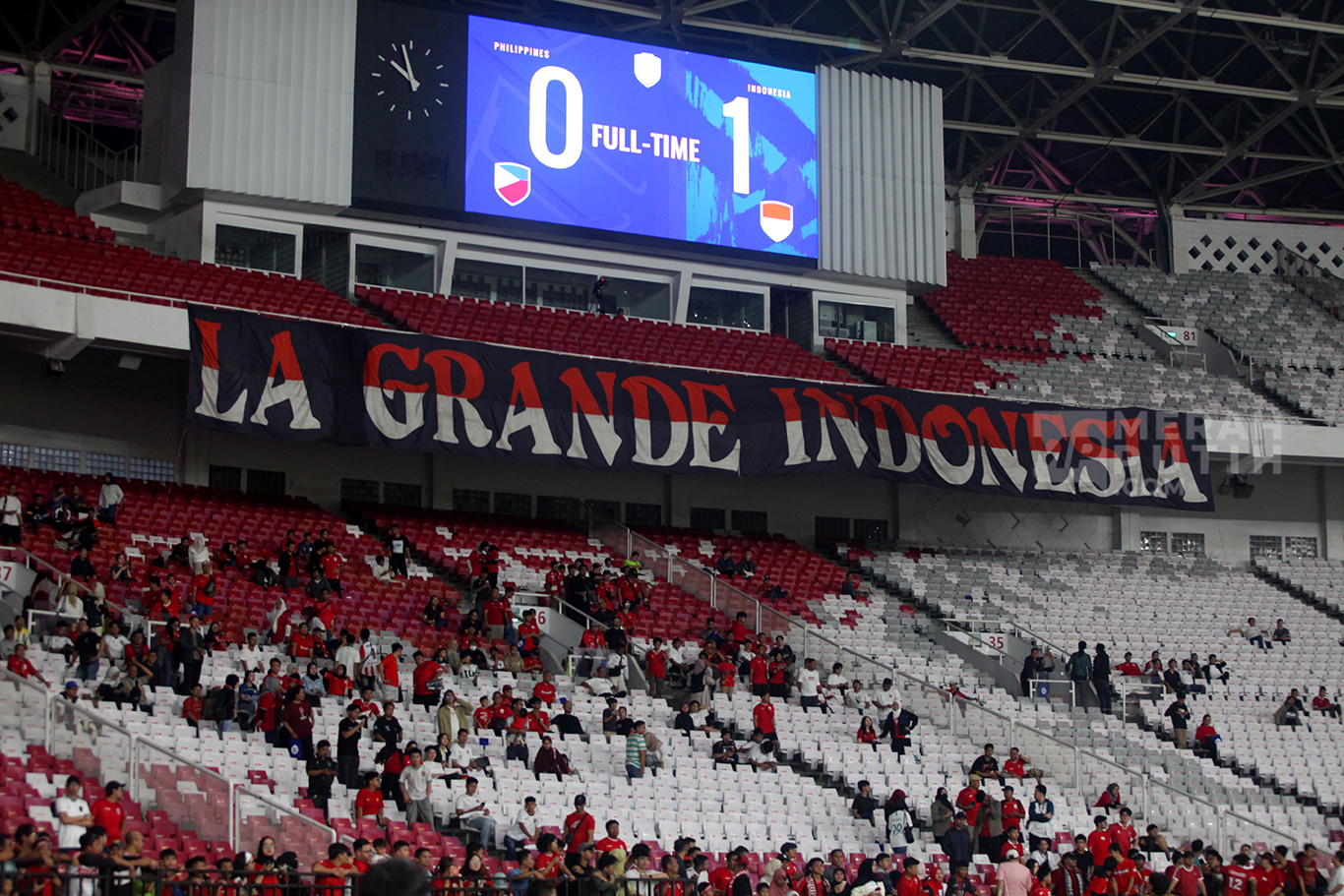 Minim Kehadiran Supporter Timnas Indonesia U23 dalam Laga Piala AFF 2025