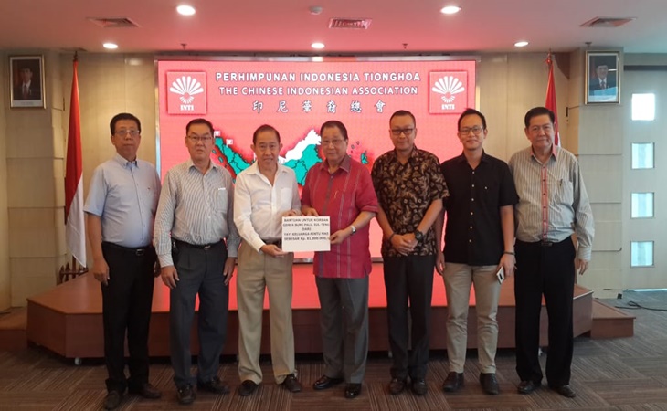 INTI Terima Sumbangan Perhimpunan Marga Huang Palembang untuk Korban Gempa Sulteng