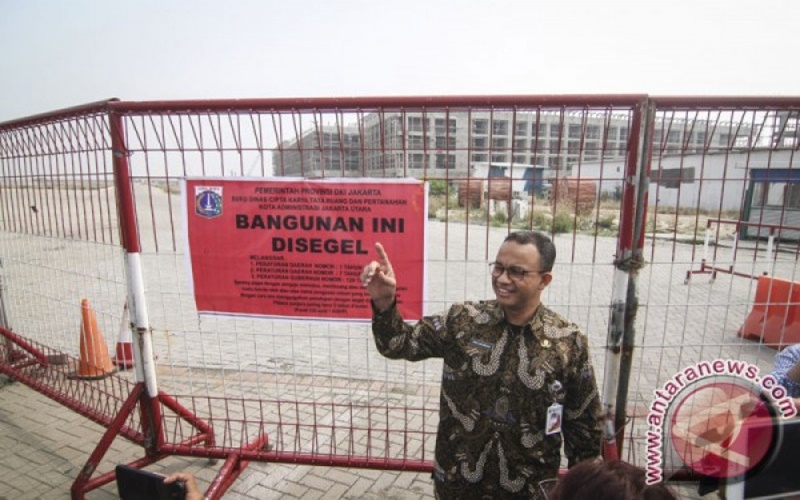 Gubernur DKI Jakarta Anies Baswedan di pulau Reklamasi