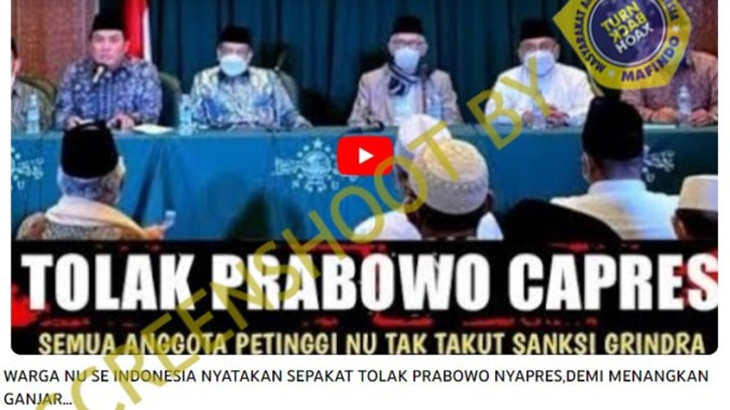 [HOAKS atau FAKTA]: Warga NU Se-Indonesia Tolak Prabowo Demi Menangkan Ganjar