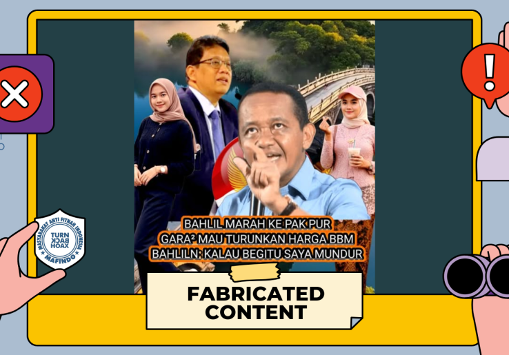 [HOAKS atau FAKTA] : Bahlil Ngambek dan Ancam Mundur dari Jabatan Menteri ESDM jika Purbaya Turunkan Harga BBM