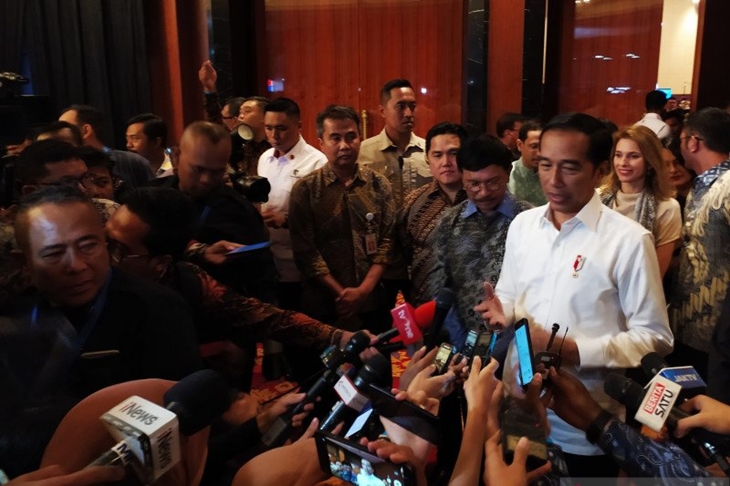 Presiden Joko Widodo di perhelatan seminar ekonomi digital, di Jakarta. ANTARA/Indra Arief.