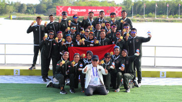 SEA Games 2025 Thailand: Tim Dragon Boat Indonesia Raih Medali Emas Nomor Mixed Small Boat 200M