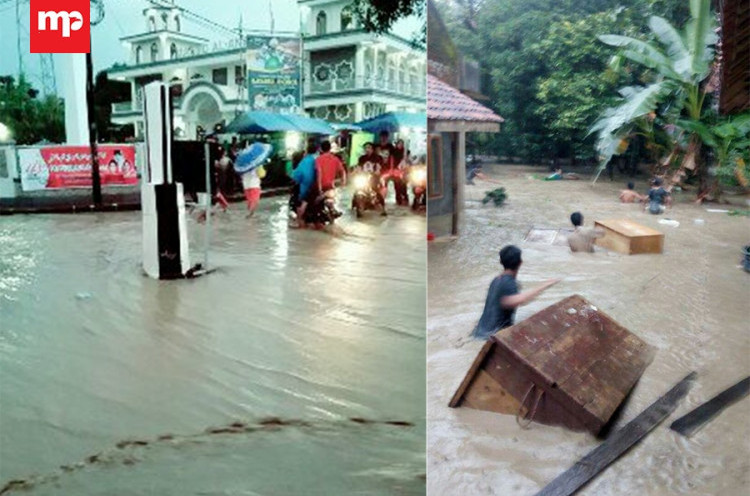 Banjir Bandang Puluhan Rumah di Kuningan Hanyut