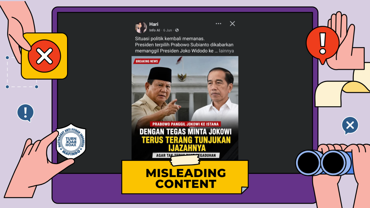 [HOAKS atau FAKTA]: Prabowo Panggil Jokowi ke Istana Negara untuk Buktikan Ijazahnya
