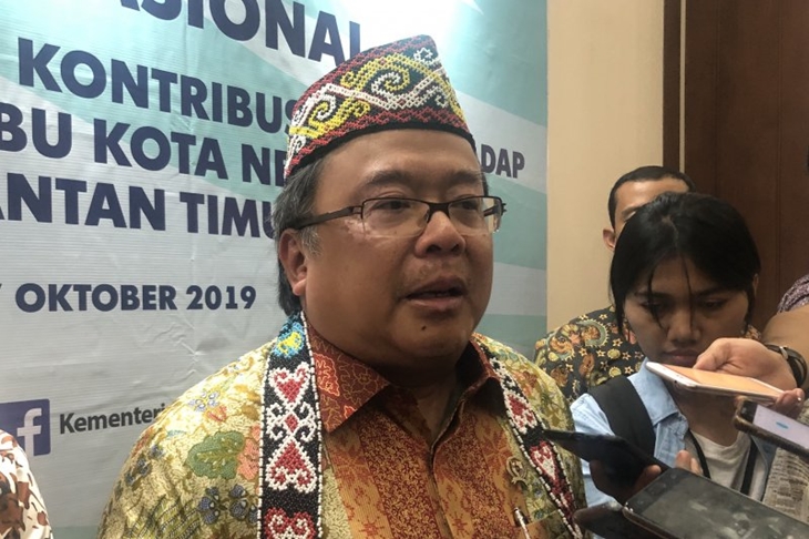 Menteri Perencanaan Pembangunan Nasional (PPN)/Kepala Bappenas Bambang Brojonegoro di Gedung Bappenas, Jakarta, Kamis (17/10/2019). ANTARA/Astrid Faidlatul Habibah