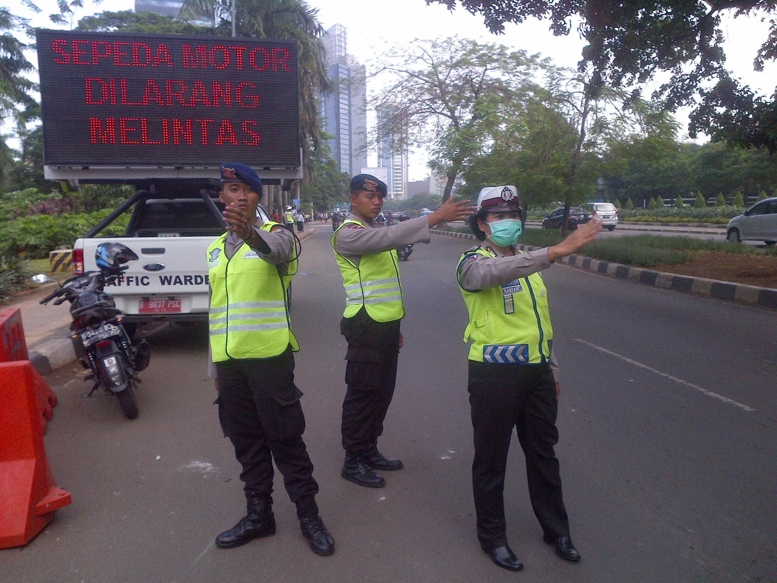Ada 500 Polisi di Kawasan Bebas Kendaraan Roda Dua