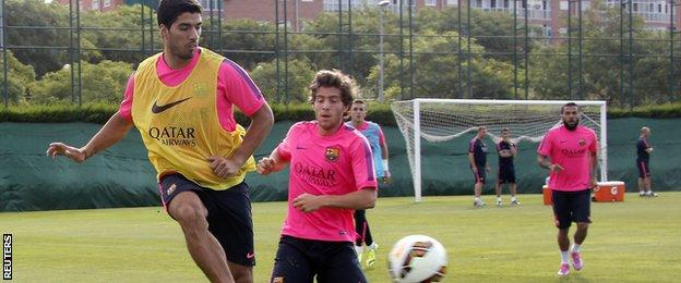 Latihan Pertama Luiz Suarez Bersama Barcelona Usai Keputusan CAS