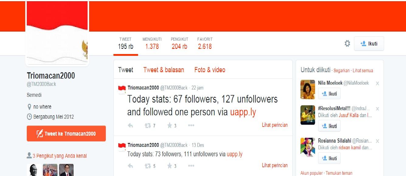 Seperti Ini Penampakan Terakhir Timeline Akun TrioMacan2000