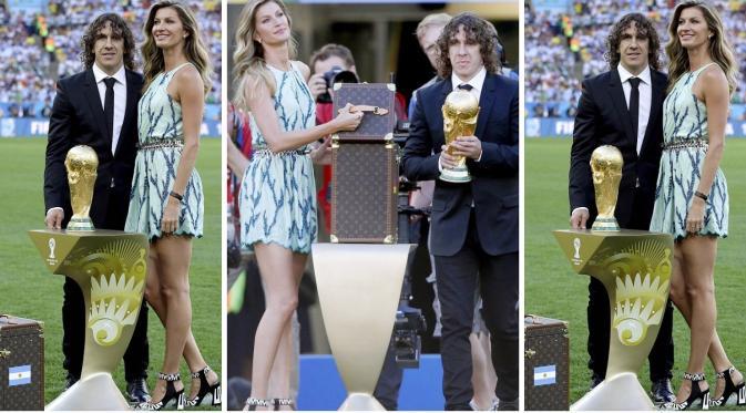 Tampilkan Trofi, Gisele Bundchen Memukau dalam LV di Piala Dunia